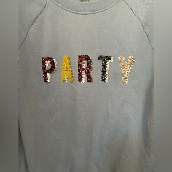 Aerie blue sequin PARTY sweatshirt M - Picture 11 of 12